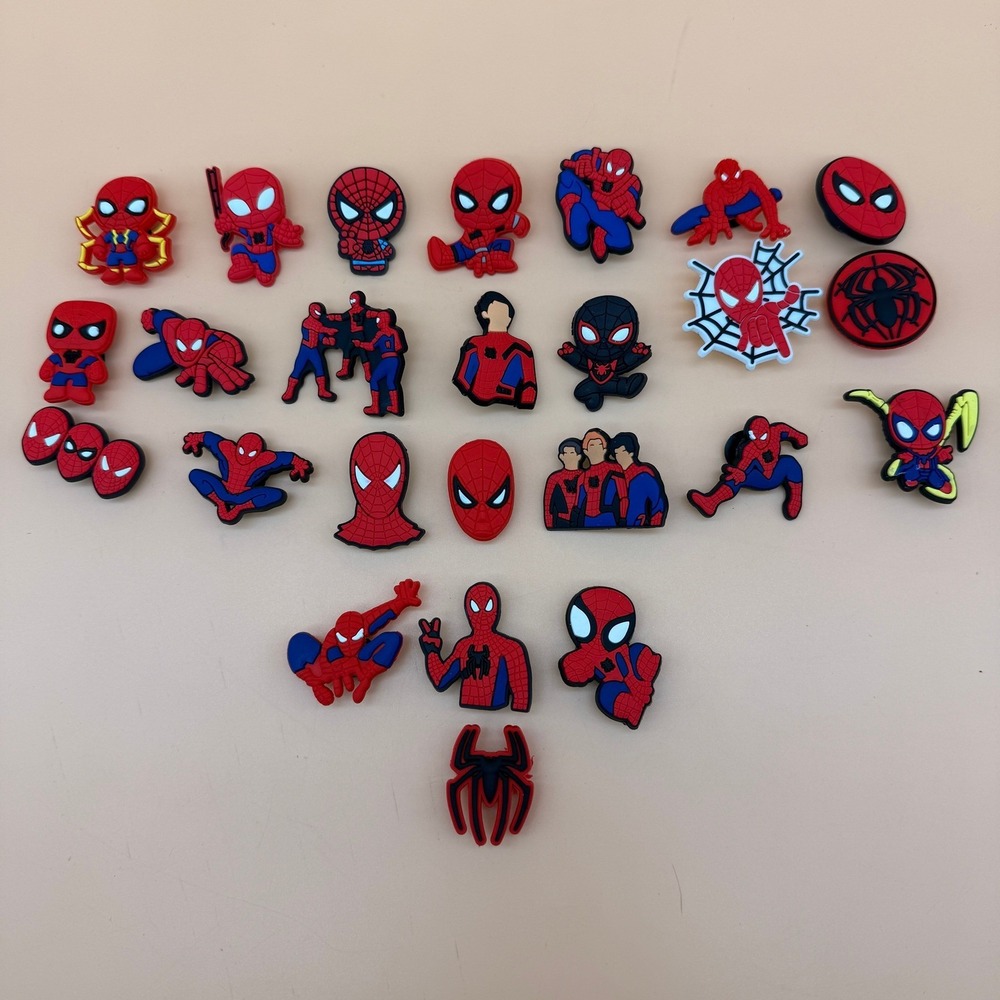 Set Of 25 Shoe Charms For Crocs - Spiderman Superhero Marvel‎